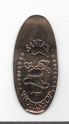 Elongated pennies santa - elongated, pennies-santa's